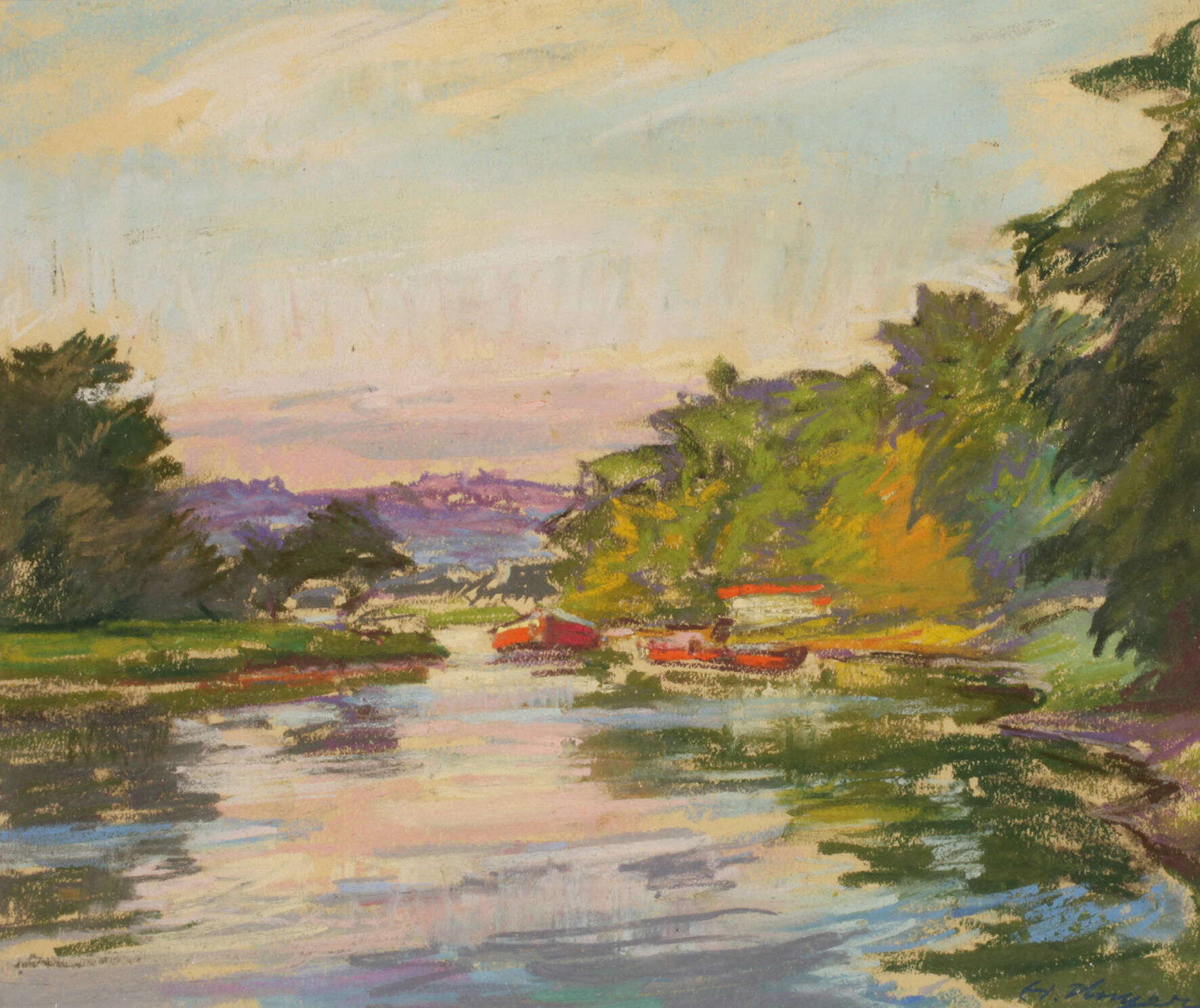 Prof. Hans Unger, "Elbe bei Magdeburg"