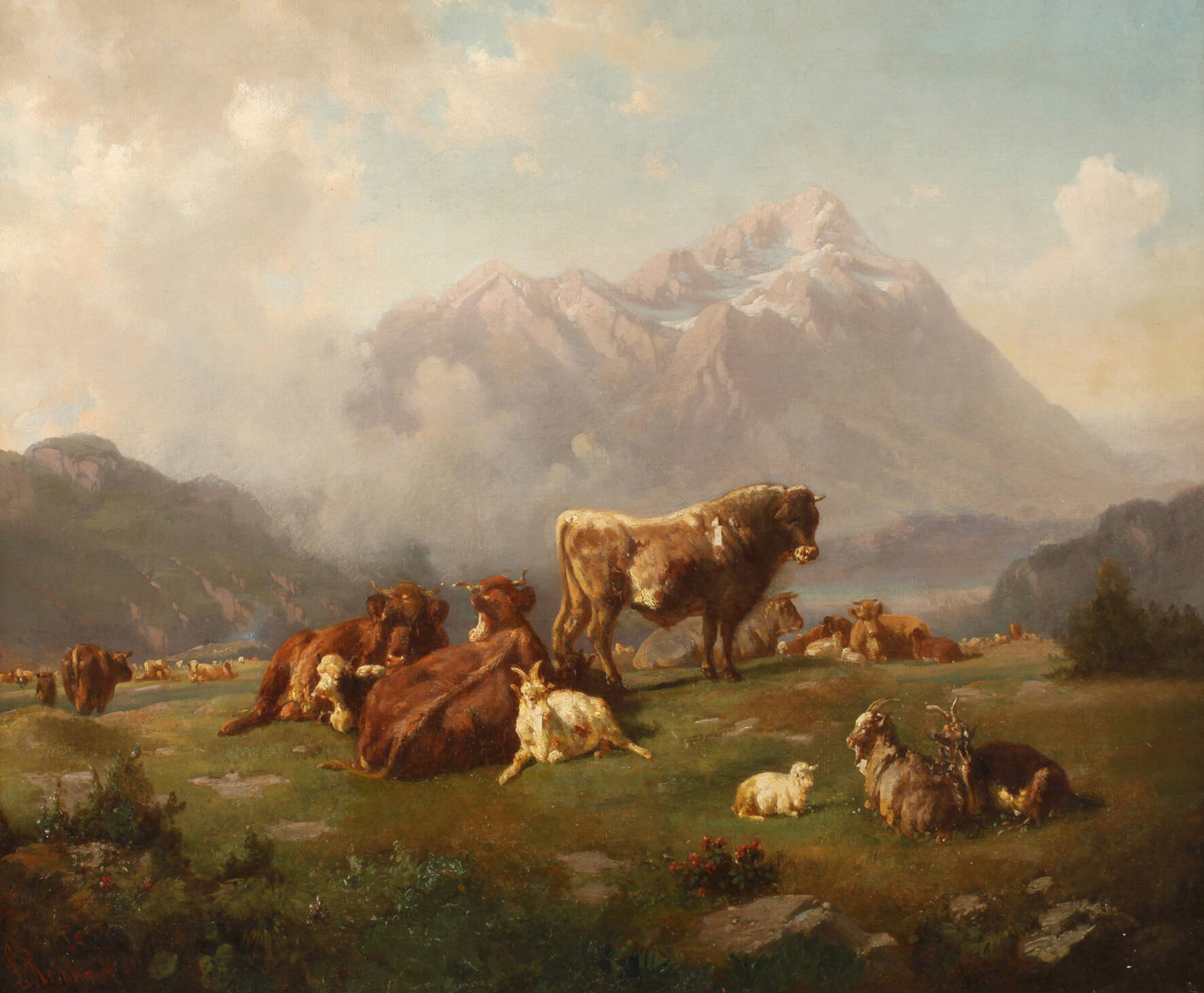 Louis Reinhardt, Viehherde auf der Alm