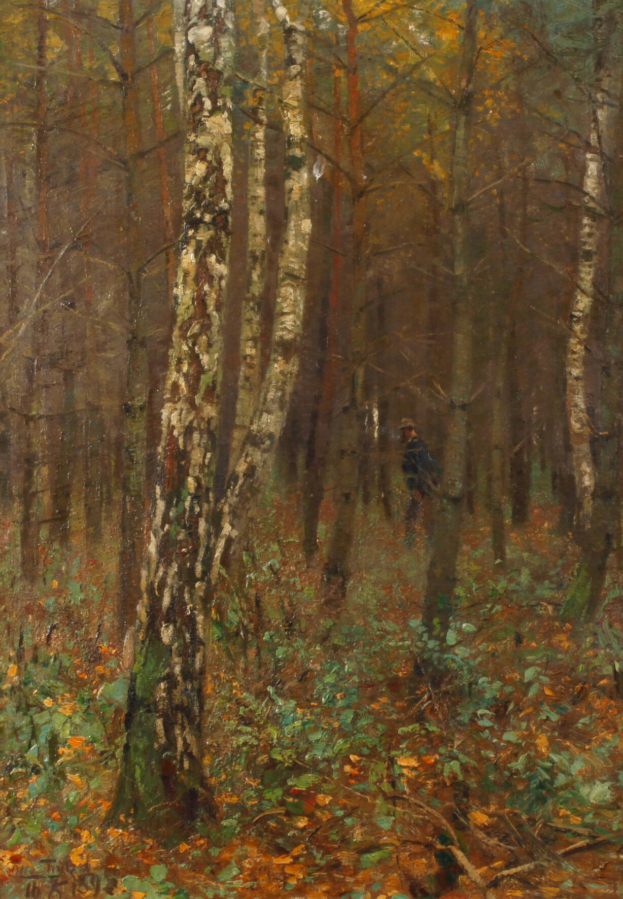 Prof. Otto Strützel, Jäger im Wald