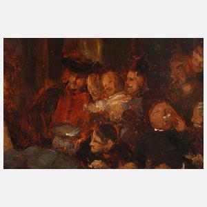 Eduard Kurzbauer, attr., Ölstudie zur "Wahlbesprechung"