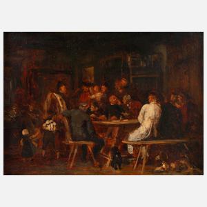 Eduard Kurzbauer, attr., Ölstudie zur "Wahlbesprechung"