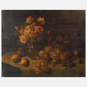 Stillleben mit Blumen und Früchten