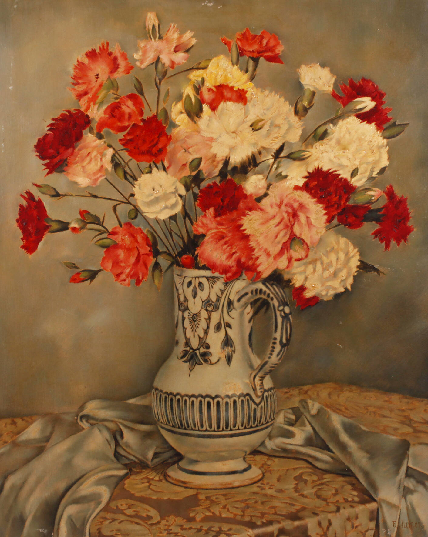 Franz Aumer, Nelken in Vase