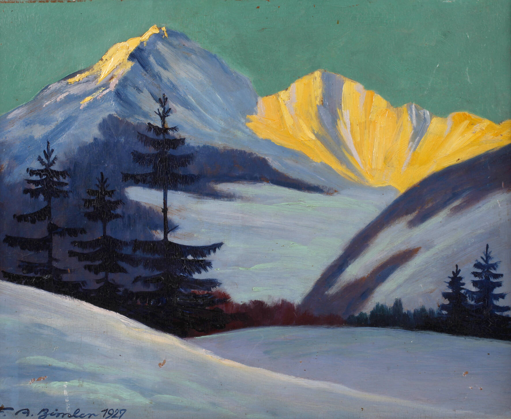 Fritz-August Bimler, "Sonnenaufgang in der Hohen Tatra"