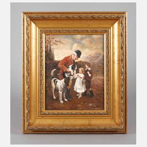 E. Bohm, Großvater mit Enkeln und Hunden