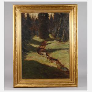 Otto Fikentscher, Waldstück mit Bach