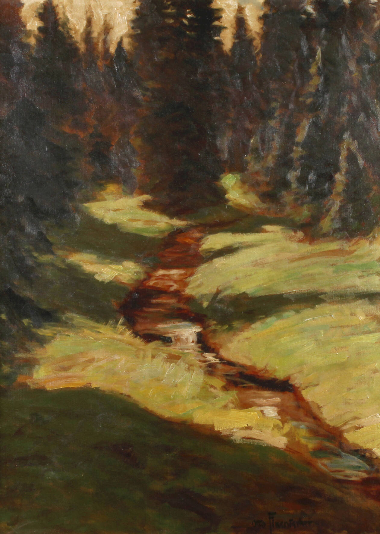 Otto Fikentscher, Waldstück mit Bach