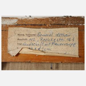 Lothar Gemmel, Landschaft mit Planierraupe