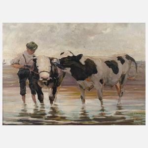 Leonore Hiller, Kühe am Wasser