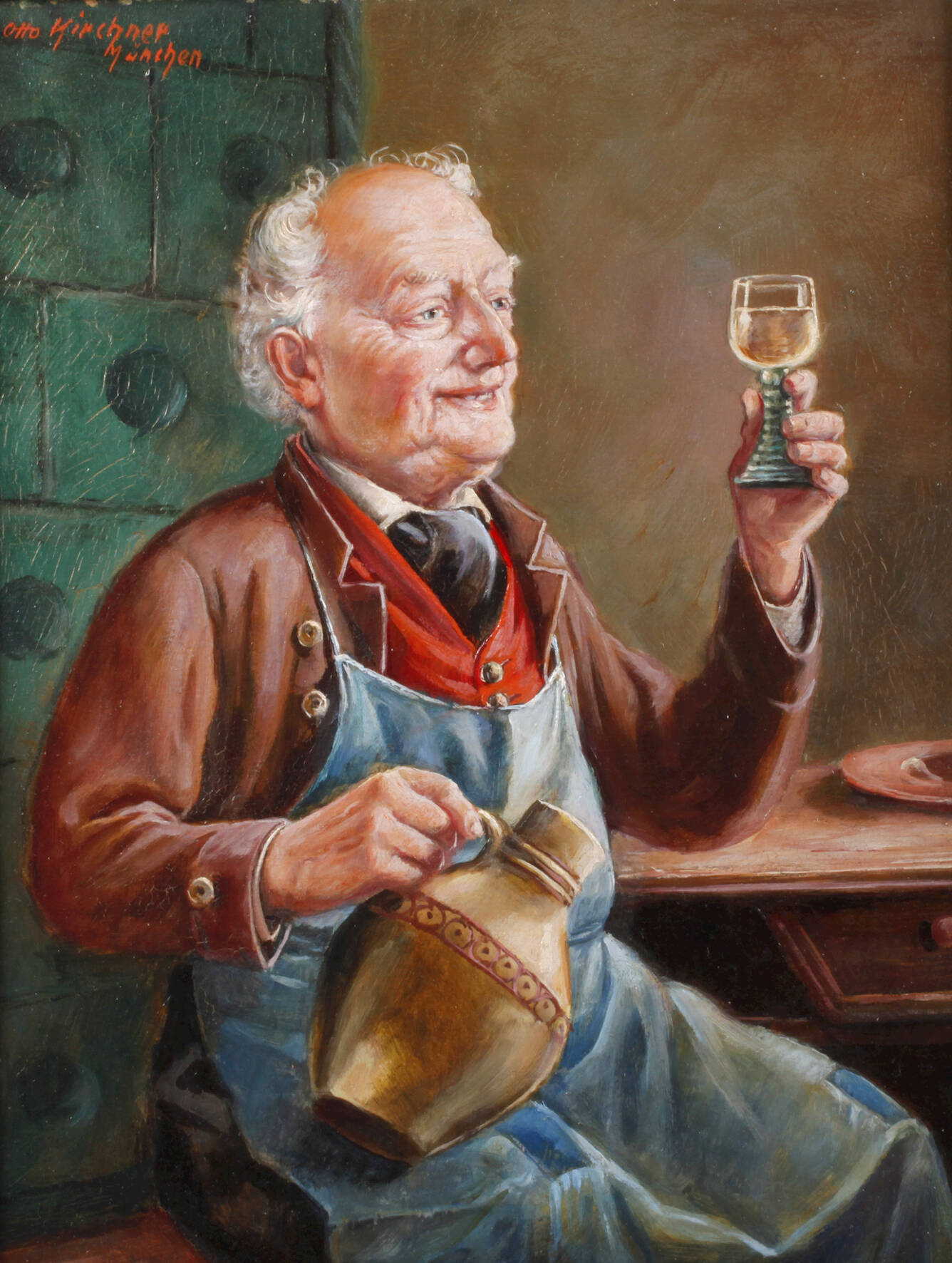 Otto Kirchner, Weintrinker in der Stube