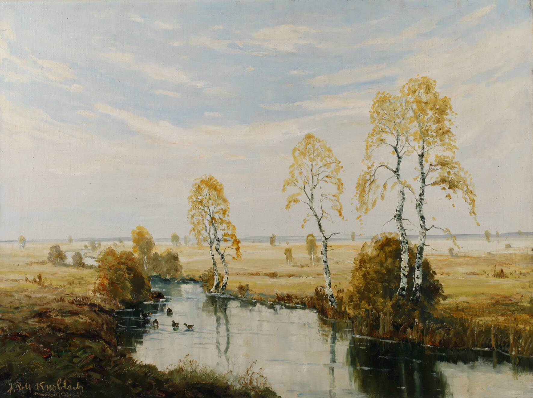 Josef Rolf Knobloch, "Herbstlicher Wiesenbach"