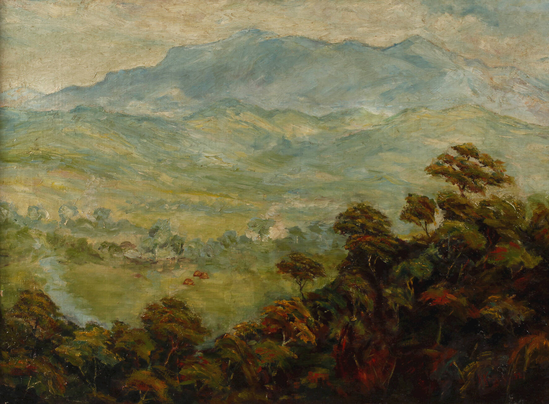 Hein König, attr., Sonnige Gebirgslandschaft