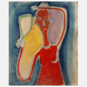 Prof. Helmut Lortz, attr., Frau mit Spiegel