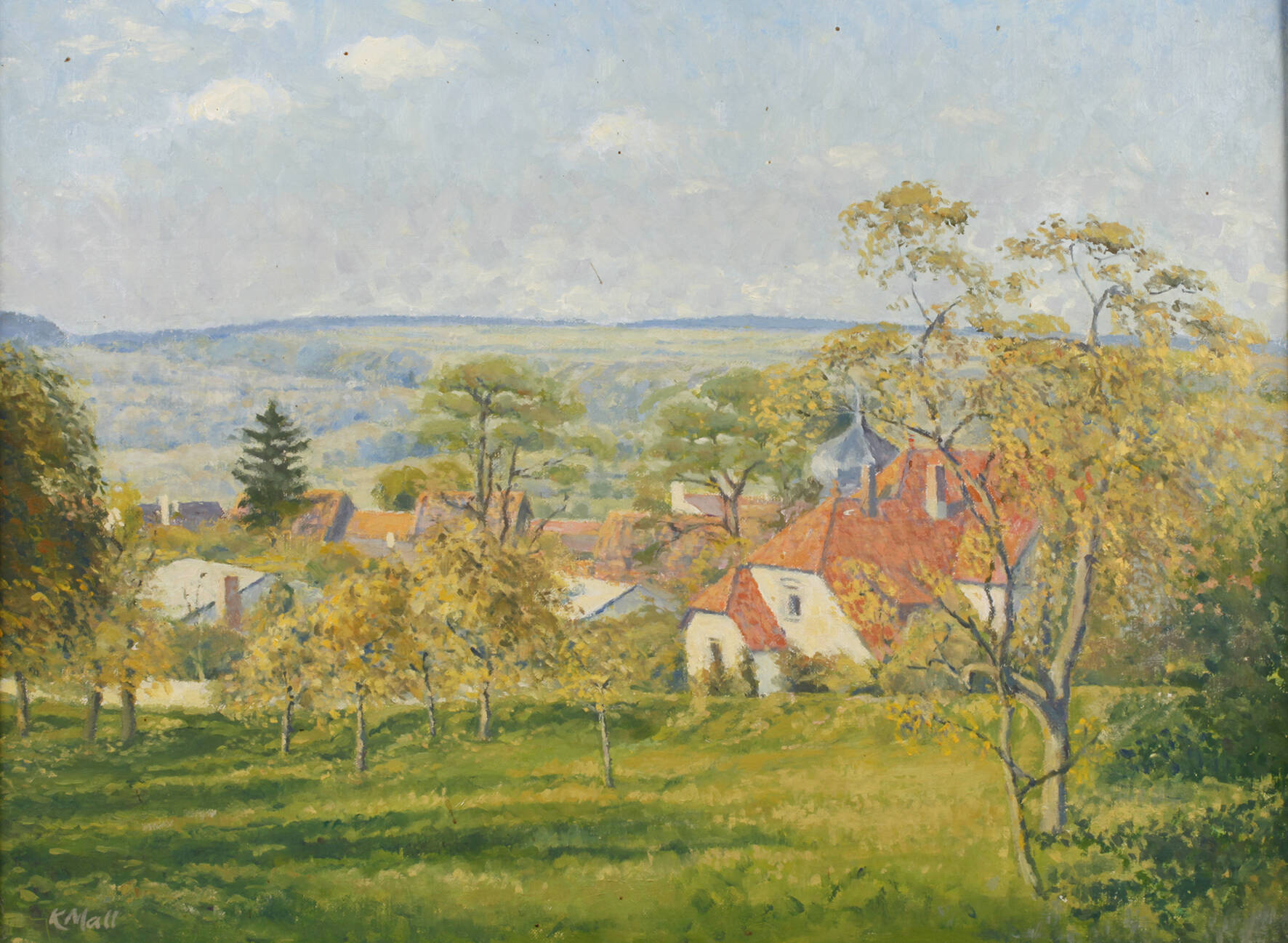 K. Mall, Sommerliche Dorfansicht