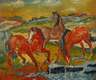 nach Franz Marc, Weidende Pferde IV