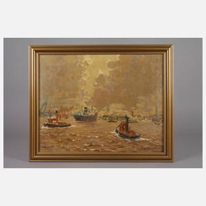 Erich Mercker, Ansicht des Hamburger Hafens