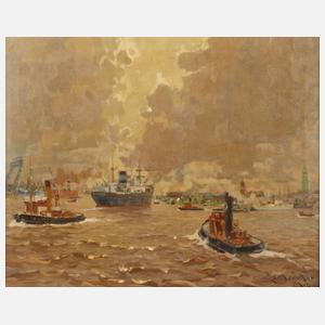 Erich Mercker, Ansicht des Hamburger Hafens