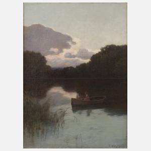 Eduard Niczky, See mit Ruderboot