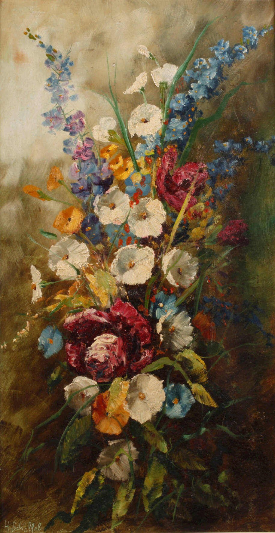 H. Scheffel, Blumenstillleben