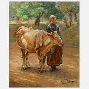 Walter Söhring, Bäuerin mit Kuh