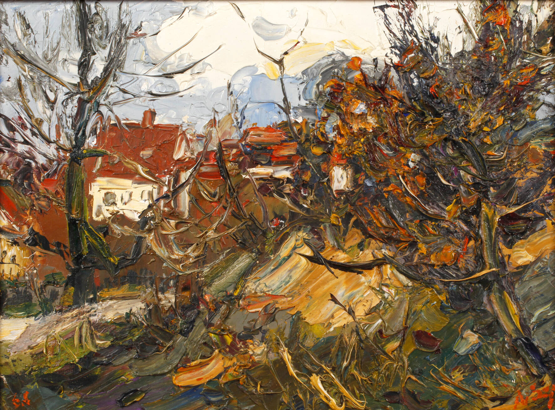 Alexander von Szpinger, "Dorfstraße bei Köln"