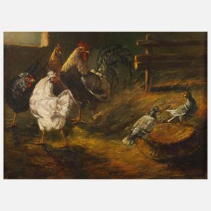 Volker Teuschler jun., attr., Im Hühnerstall