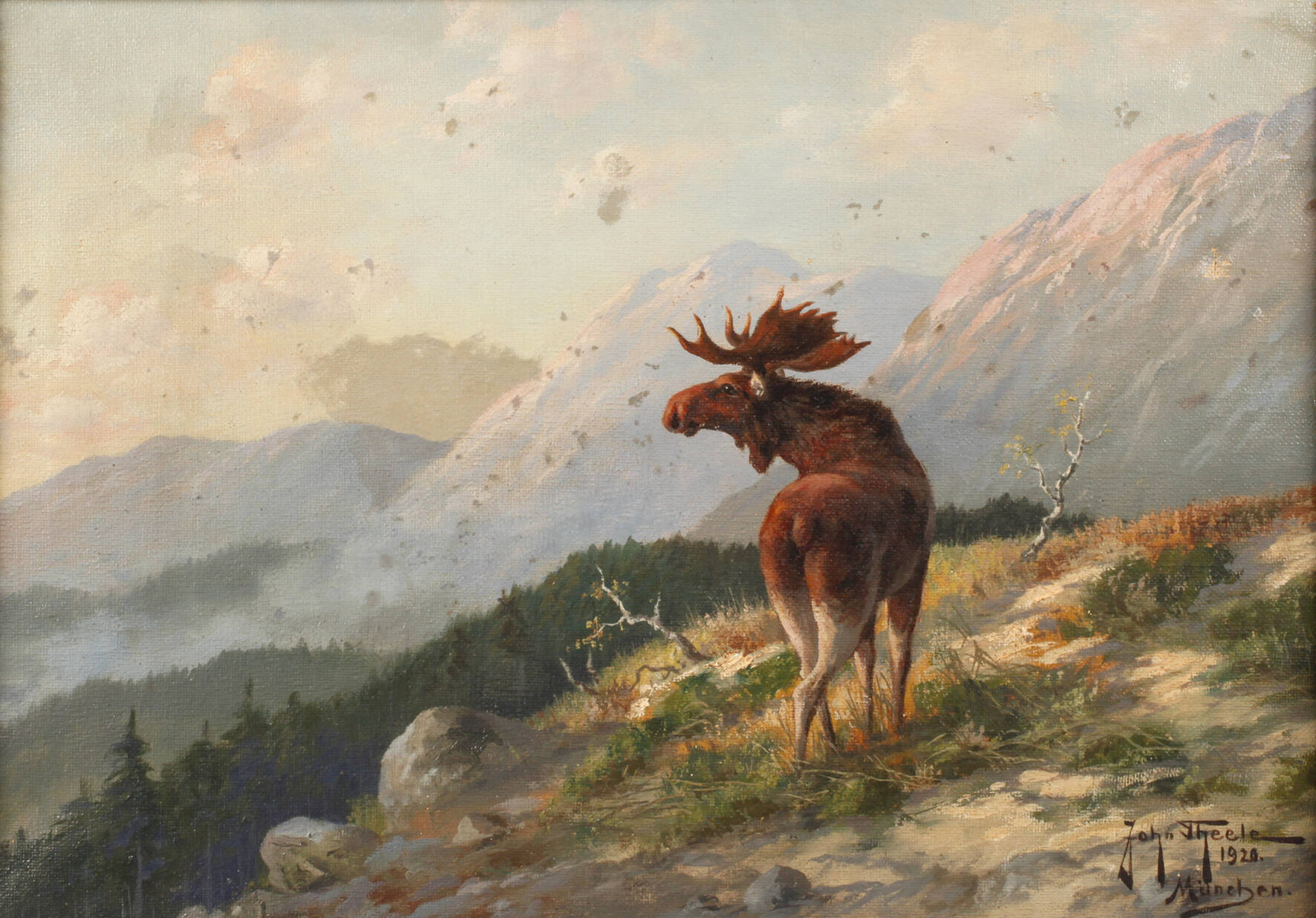 John Theele, "Elch im Hochgebirge"