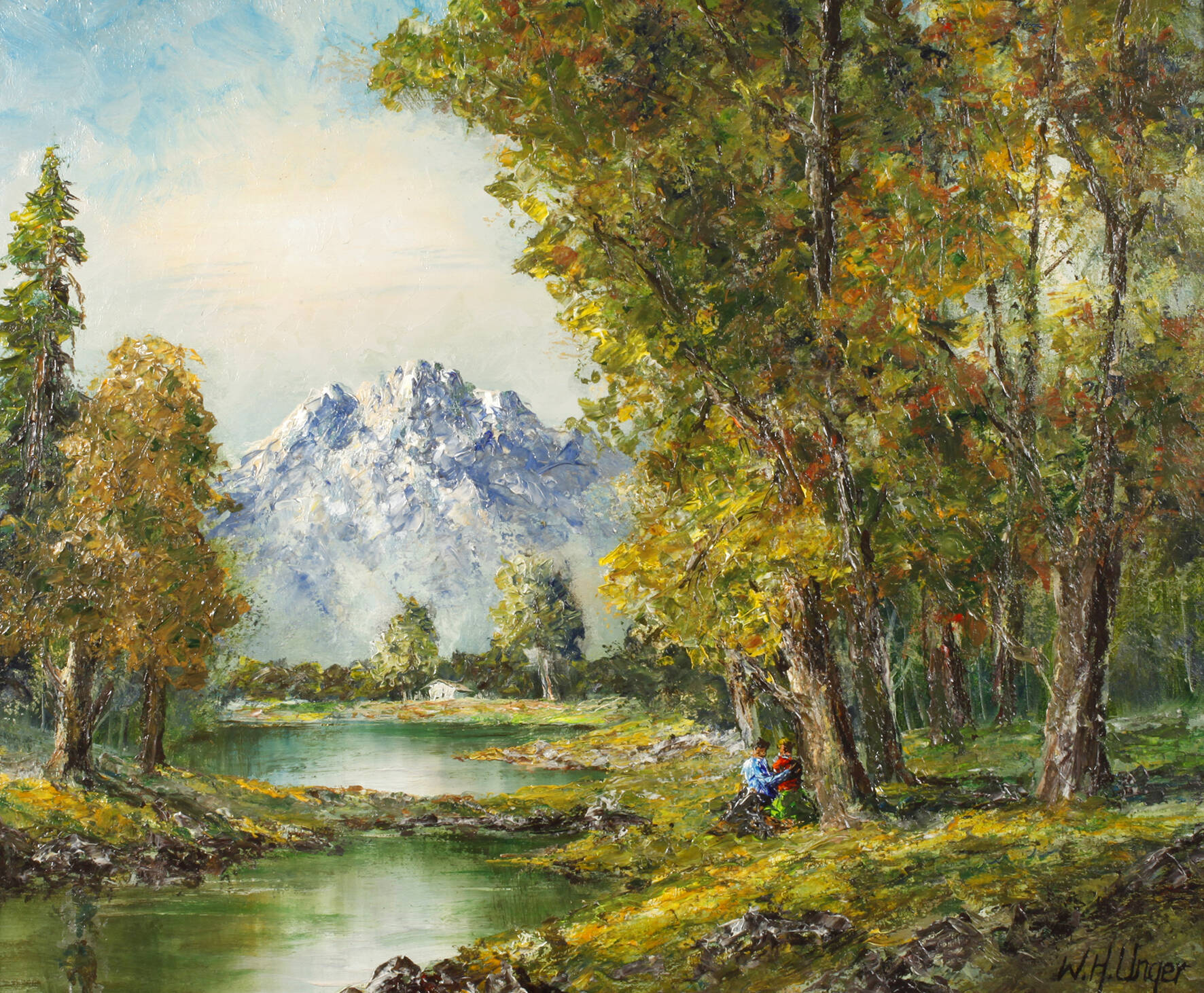 Wolfgang Heinz Unger "Ruhepause im Gebirgswald"
