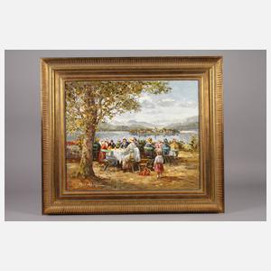 Prof. h. c. August Wendehals, "Biergarten am Chiemsee"