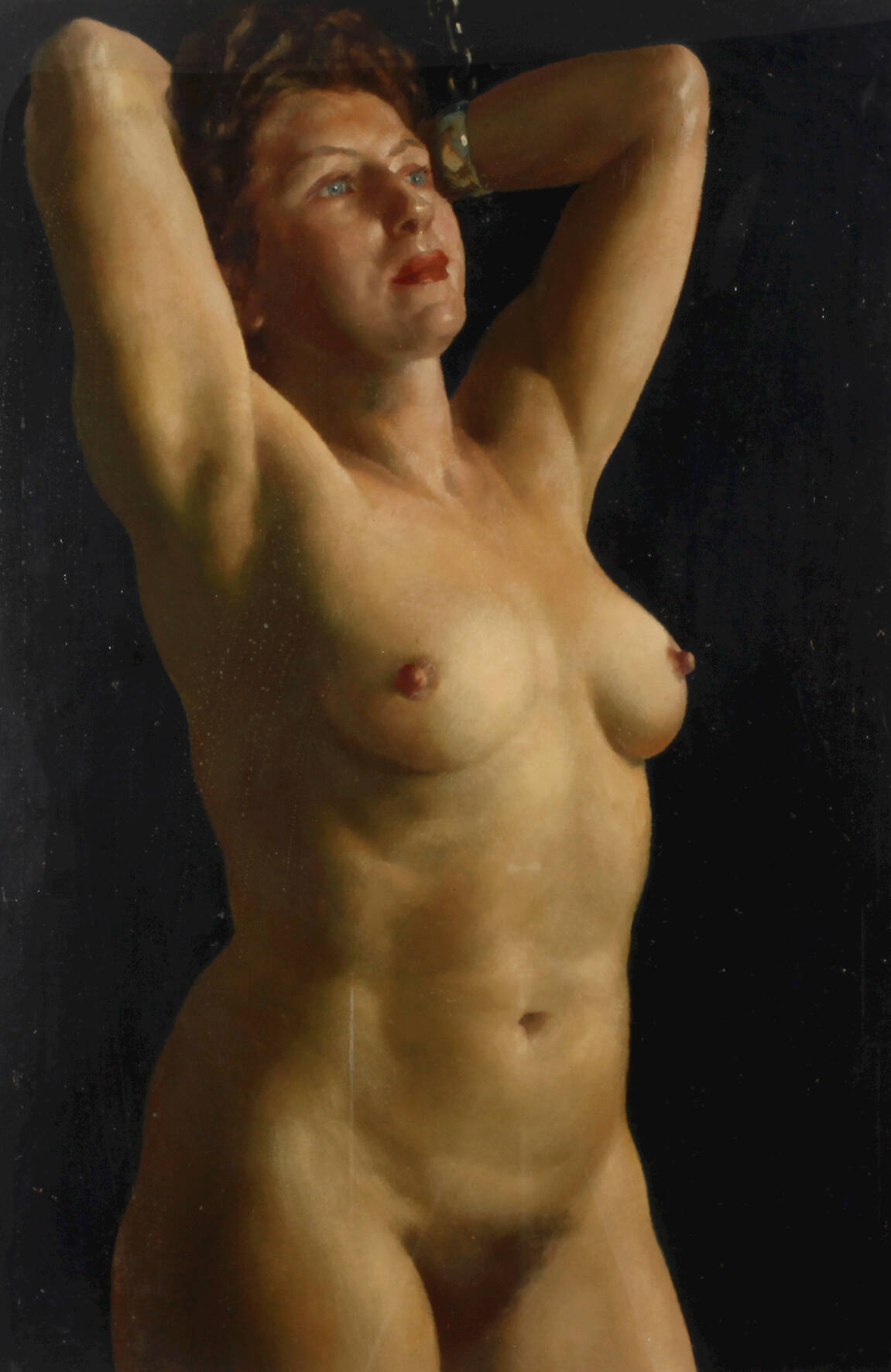 Damenakt an der Kette