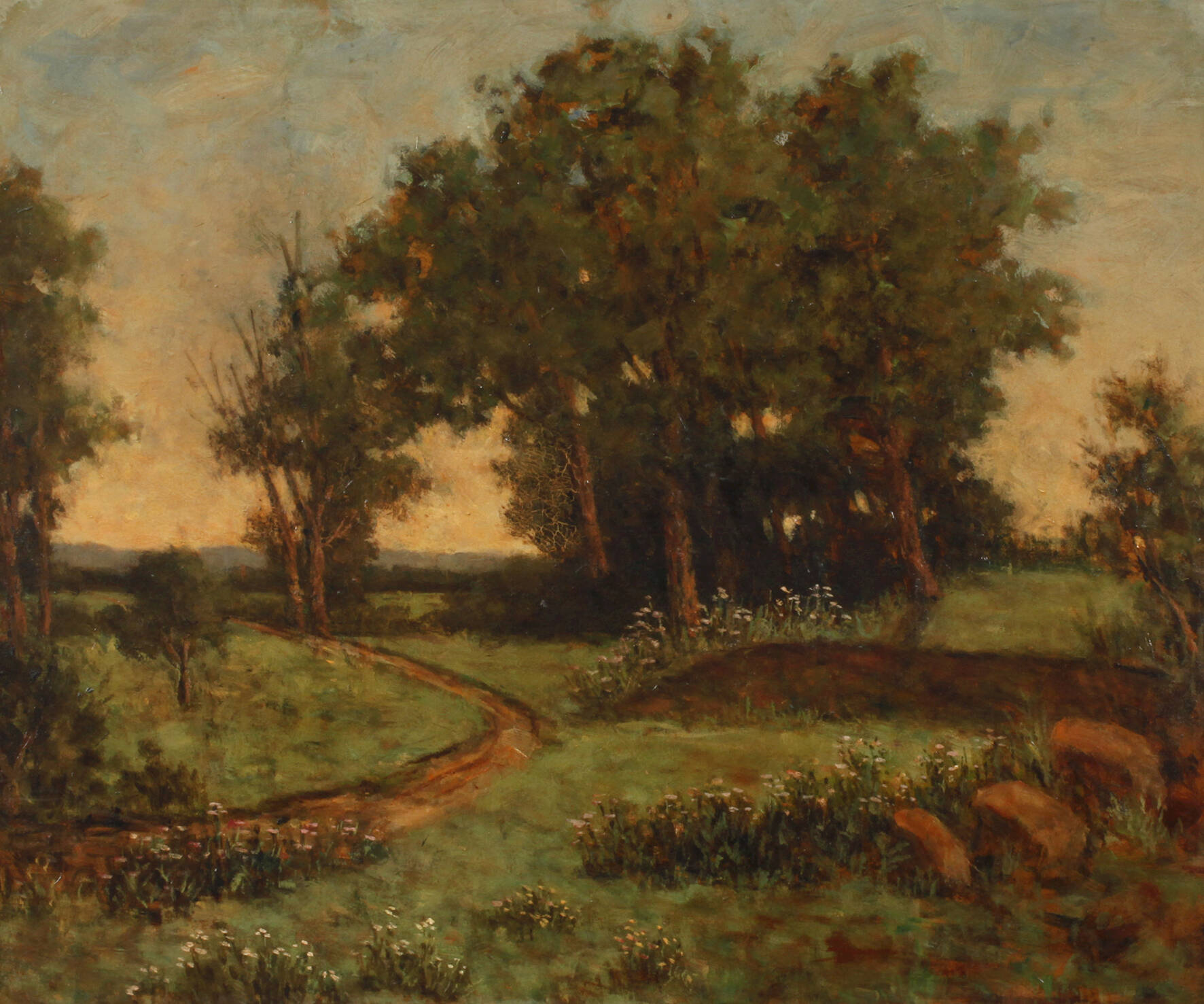 Baumgruppe in Sommerlandschaft