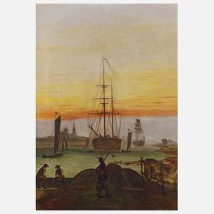 Greifswalder Hafen nach Caspar David Friedrich