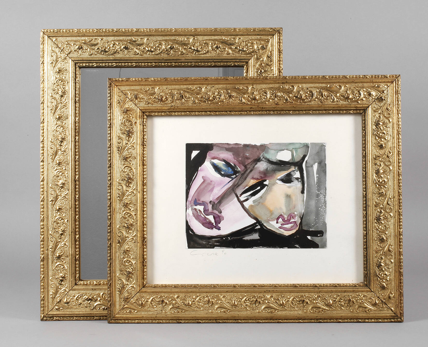 Paar Goldstuckleisten - Pendants um 1890