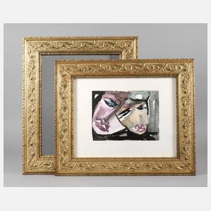 Paar Goldstuckleisten - Pendants um 1890