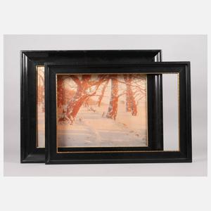 Zwei schwarze Lackleisten um 1900