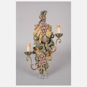 Geschnitzte Lampengarnitur