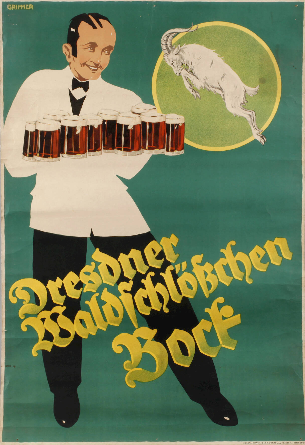 Werbeplakat Dresdner Waldschlösschen Bock