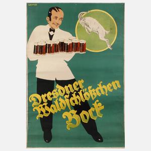 Werbeplakat Dresdner Waldschlösschen Bock