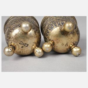 Zwei russische Kugelfußbecher Silber