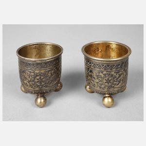 Zwei russische Kugelfußbecher Silber