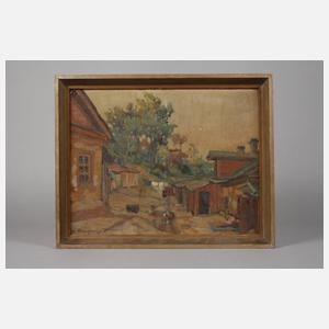 A. Pokrovsky, sommerliche Dorfansicht