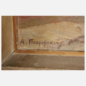 A. Pokrovsky, sommerliche Dorfansicht