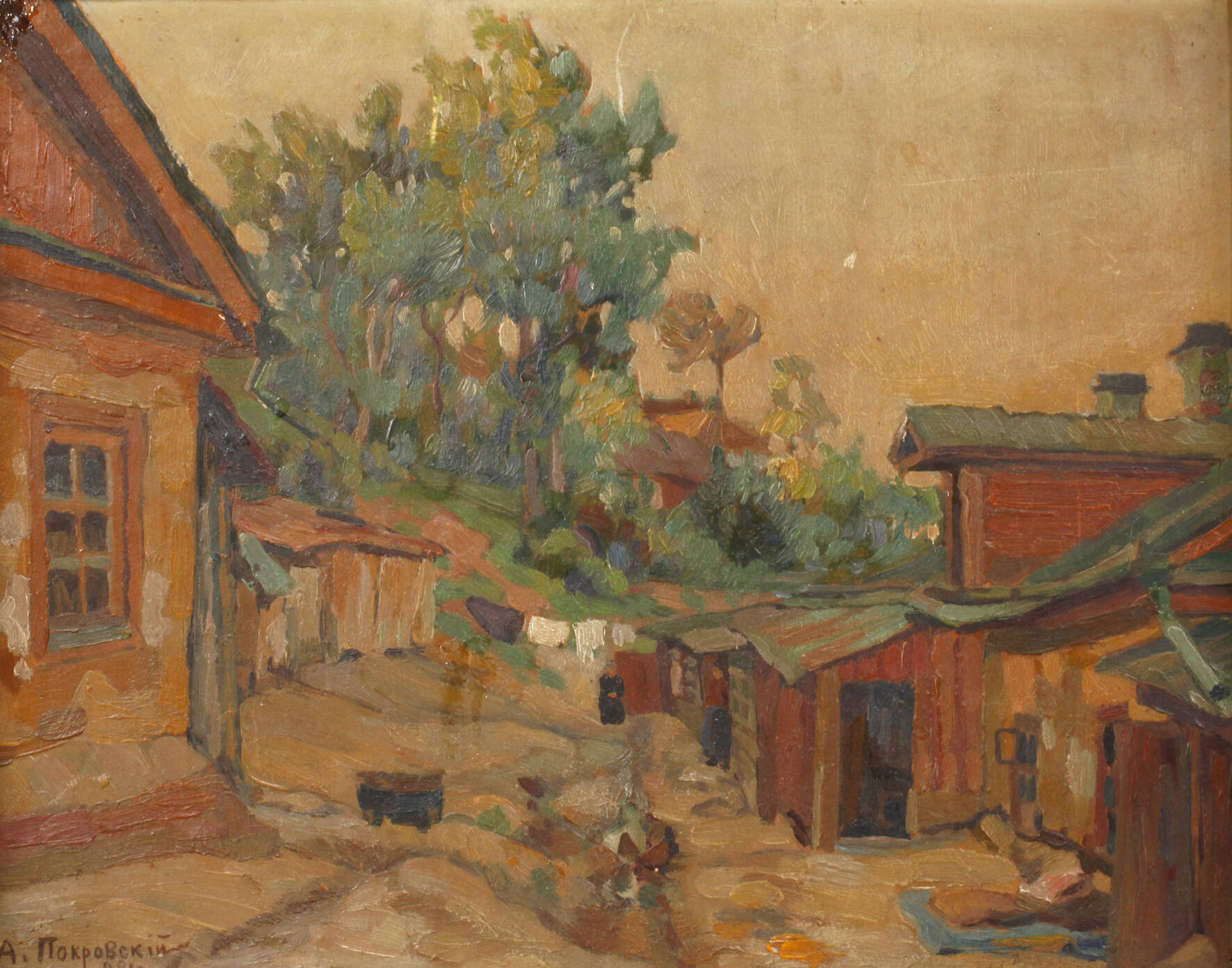 A. Pokrovsky, sommerliche Dorfansicht