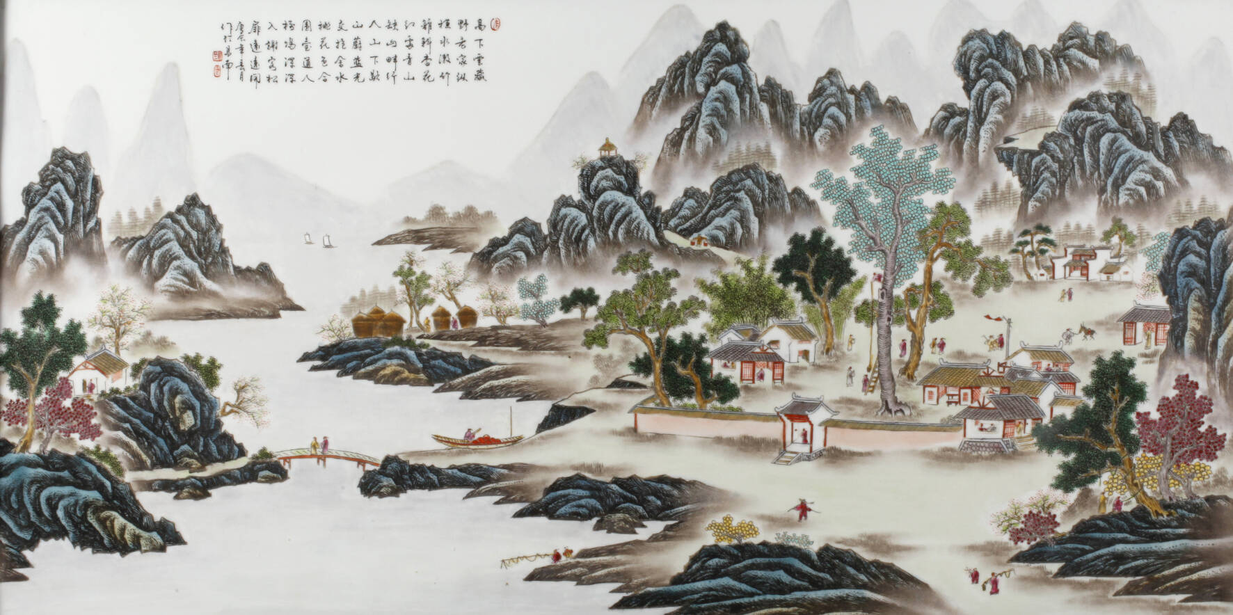 Große Porzellanbildplatte