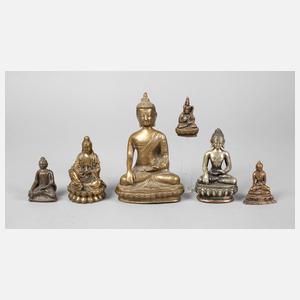 Konvolut Buddhaplastiken