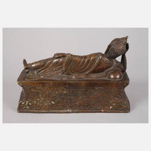 Bronzeplastik liegender Buddha