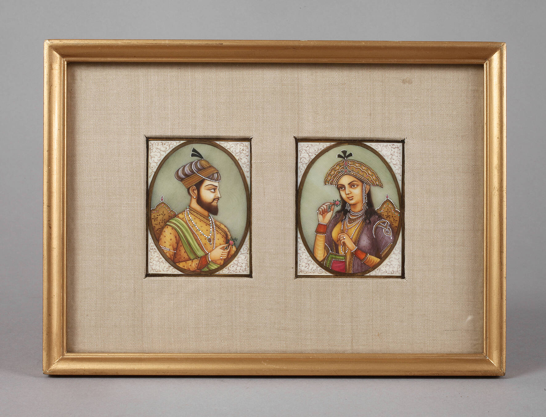 Paar Elfenbeinminiaturen