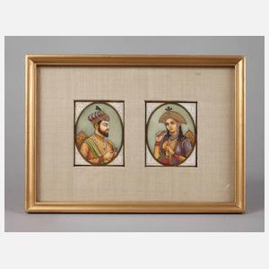 Paar Elfenbeinminiaturen