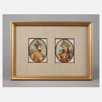 Paar Elfenbeinminiaturen111