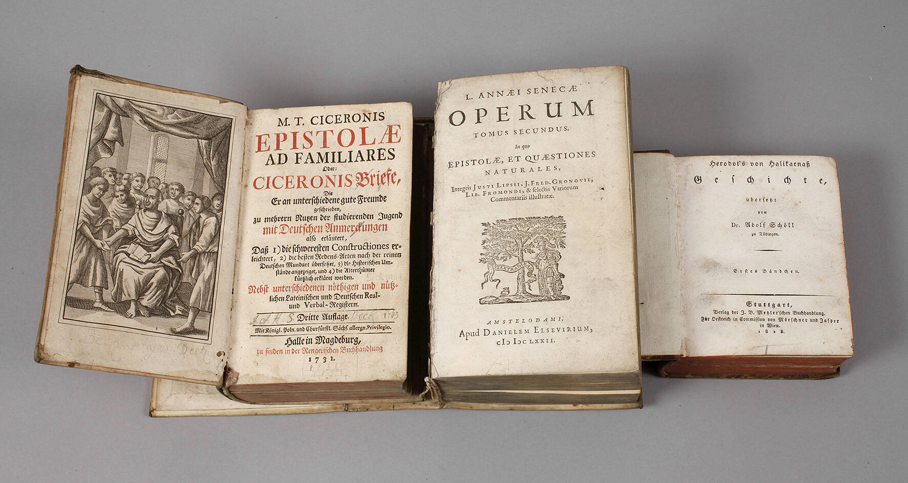 Drei Bücher antike Schriftsteller